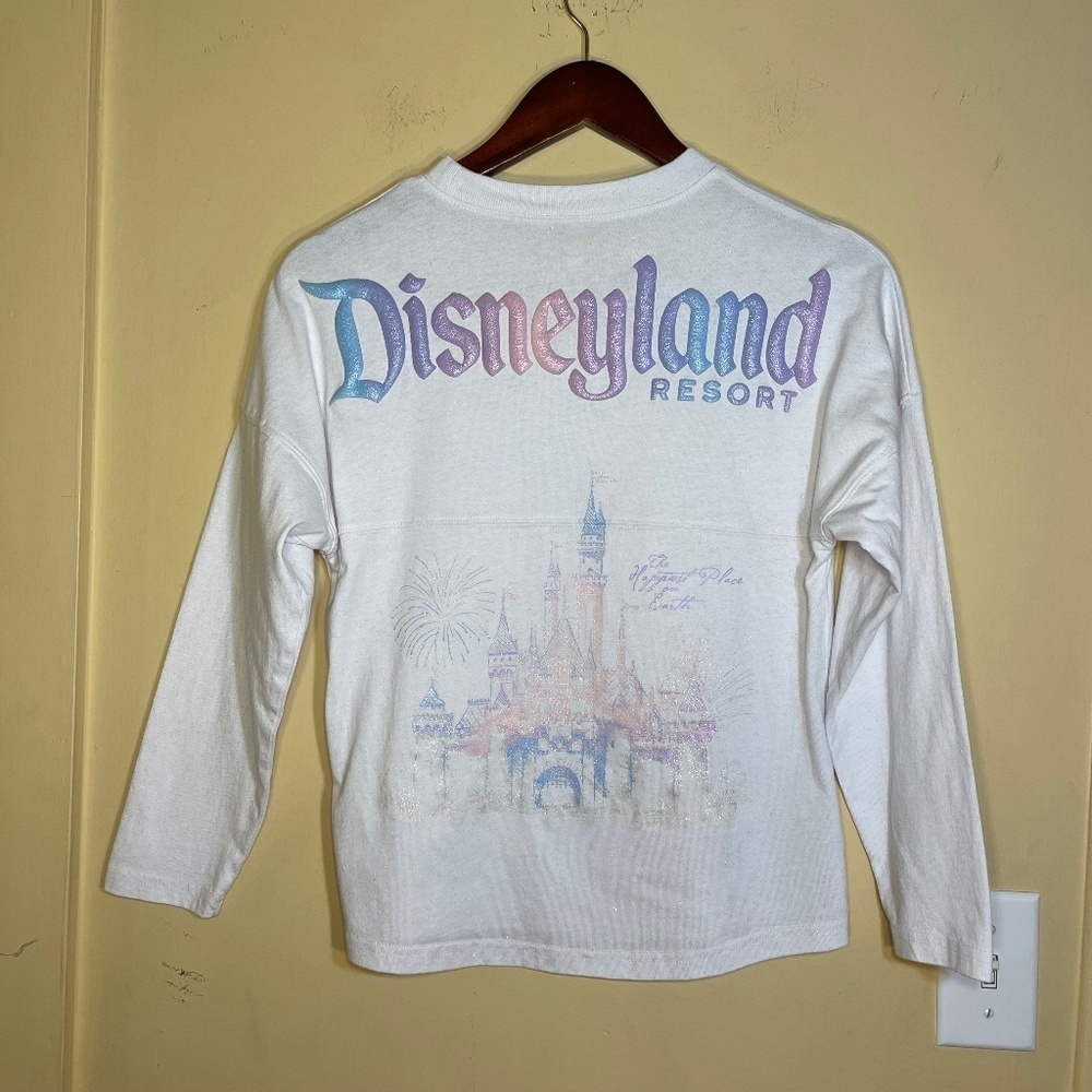 Disneyland Resort Kids Glitter Sparkle White Long Sleeve Shirt